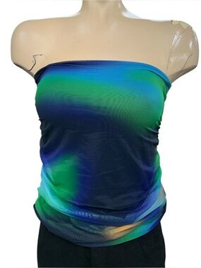 Forever 21 NWT Strapless Gradient Blue-Green Tube Top Size S
